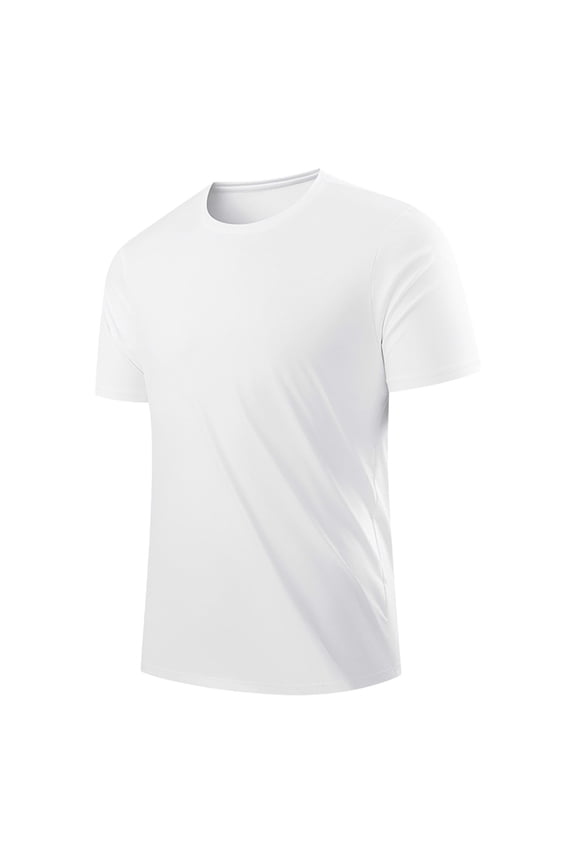 Men's Ice Silk Quick Dry T-shirts Solid Color Athletic Running Short Sleeve Tees Workout Gym Performance Training Activewear Tops Beige XXXXXL