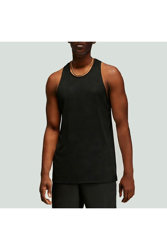 Men's Mesh Cooling Muscle Tank Tops Stretch Quick Dry Lightweight Sleeveless Shirts Plain Athletic Workout Running Gym Training Tops Black L