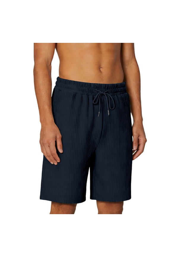 Mens Corduroy Drawstring Shorts Elastic Waist Relaxed Fit Comfortable Trousers Stretch Casual Ribbed Daily Comfort Bottoms