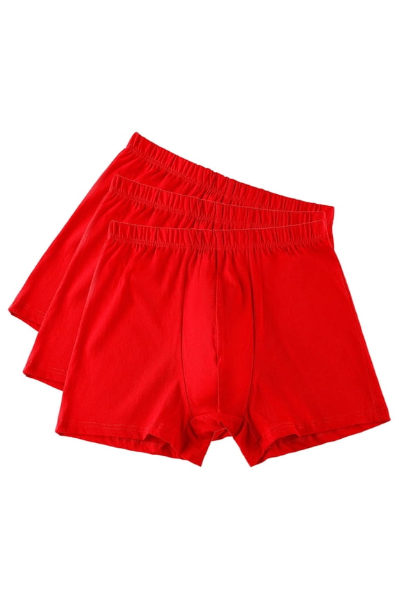 Mens Cotton Big & Tall Boxer Briefs Packs Loose Fit Mid Rise Four Corner Shorts Soft Breathable Daily Comfort Underwear-3 PCs