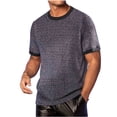 thumbnail image 1 of JTSRKL Mens Embroidered Jacquard T-shirts Patchwork Casual Loose Sporty Short Sleeve Crew Neck Tees Comfy Relaxed Daily Versatile Tops, 1 of 5