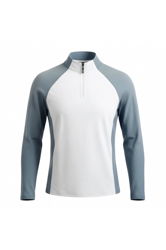 Mens Quarter Zip Training Tops Long Sleeve Quick Dry Breathable Splicing Fast Dry Tees Summer Athletic Running Track Sports Shirts