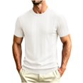 thumbnail image 1 of JTSRKL Mens Ribbed Knit Shirts Crewneck Short Sleeve Breathable Lightweight Tees Textured Summer Casual Daily Comfort Soft Wear Tops, 1 of 8