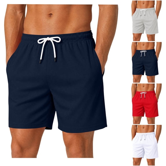 JTSRKL Mens Sleep Lounge Shorts Solid Elastic Drawstring Waist Side Pockets Breathable Short Pants Summer Lightweight Soft Daily Bermuda Pants White XXXL