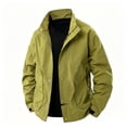 thumbnail image 1 of JTSRKL Mens Stand Collar Windbreaker Jackets Waterproof Loose Fit Outdoor Hiking Bomber Coat No Hood Breathable Streetwear Daily Comfort Top, 1 of 7