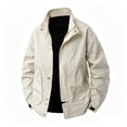 thumbnail image 1 of JTSRKL Mens Stand Collar Windbreaker Jackets Waterproof Loose Fit Outdoor Hiking Bomber Coat No Hood Breathable Streetwear Daily Comfort Top, 1 of 8