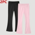 thumbnail image 1 of JTSRKL Pack of 2Pcs Girls Flare Leggings Kids High Waist Bell Bottom Pants Cute Teen Girls Stretchy Cotton Sweatpants for Casual & Athletic Mulitcolor#29 13-14 Years, 1 of 3