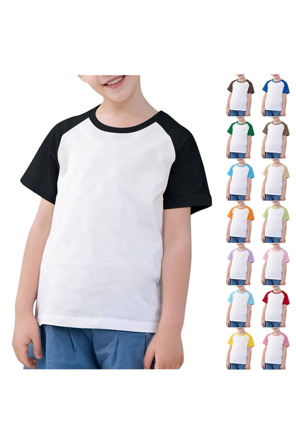 Preppy Youth T-Shirts Summer Raglan Short Sleeve Crewneck Fashion Tshirts for Teen Girls Lightweight Casual Graphic Tees Shirt Tops Blue 13-14 Years