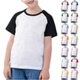 thumbnail image 1 of JTSRKL Preppy Youth T-Shirts Summer Raglan Short Sleeve Crewneck Fashion Tshirts for Teen Girls Lightweight Casual Graphic Tees Shirt Tops Brown 7-8 Years, 1 of 10
