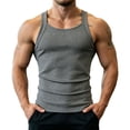 thumbnail image 1 of JTSRKL Ribbed Tank Tops for Men Slim Fit Sleeveless Textured Lightweight Breathable Shirts Stretchy Summer Training Beach Soft Fit Wear Tees, 1 of 9