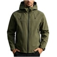 thumbnail image 1 of JTSRKL Solid Windproof Jackets for Men Lightweight Softshell Fleece Lined Outdoor Hiking Coats Hidden Pockets Travel Daily Camping Tops Army Green M, 1 of 9