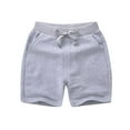 thumbnail image 1 of JTSRKL Toddler Boys Girls Cotton Athletic Running Shorts Kids Summer Casual Drawstring Elastic Waist Fashion Soccer Shorts with Pocket Jogging Pants Gray 9-10 Years, 1 of 5