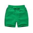 thumbnail image 1 of JTSRKL Toddler Boys Girls Cotton Athletic Running Shorts Kids Summer Casual Drawstring Elastic Waist Fashion Soccer Shorts with Pocket Jogging Pants Green 7-8 Years, 1 of 5