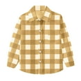 thumbnail image 1 of JTSRKL Toddler Kids Boys Plaid Button Down Shirts Lightweight Roll Up Long Sleeve Cotton Spring Fall Shirt Casual Tops with Pockets Khaki 7-8 Years, 1 of 8