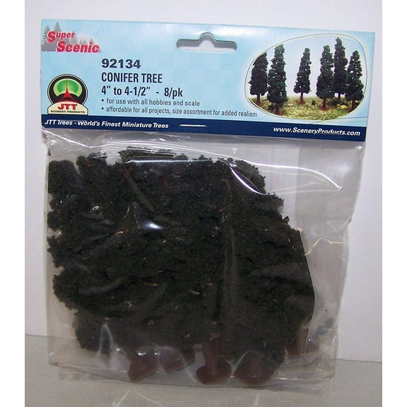 JTT Scenery 92134 4 1/4-4 5/16" CONIFER 8PK