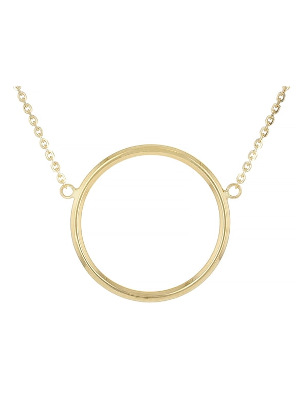 14K Yellow Gold Open Circle Cable Chain Necklace