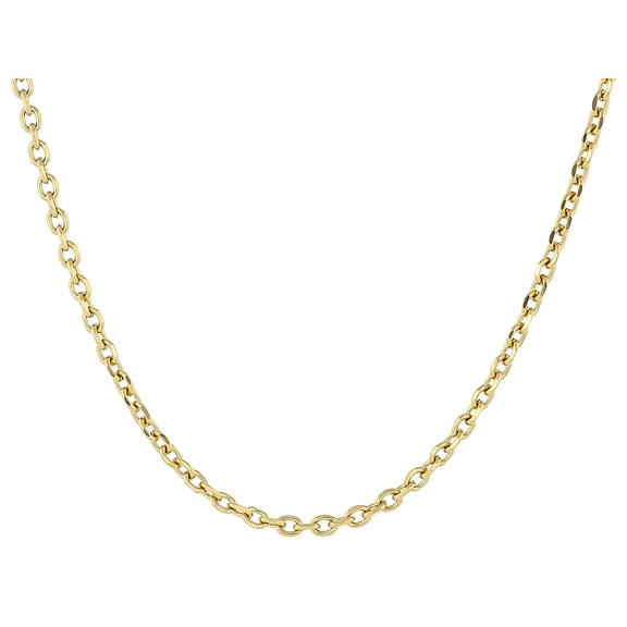 JTV 18K Yellow Gold Over Stainless Steel 3mm Curb 22" Chain