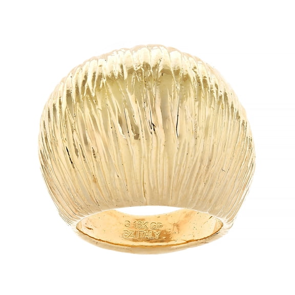 JTV 18k Yellow Gold Over Bronze Diamond Cut Dome Ring