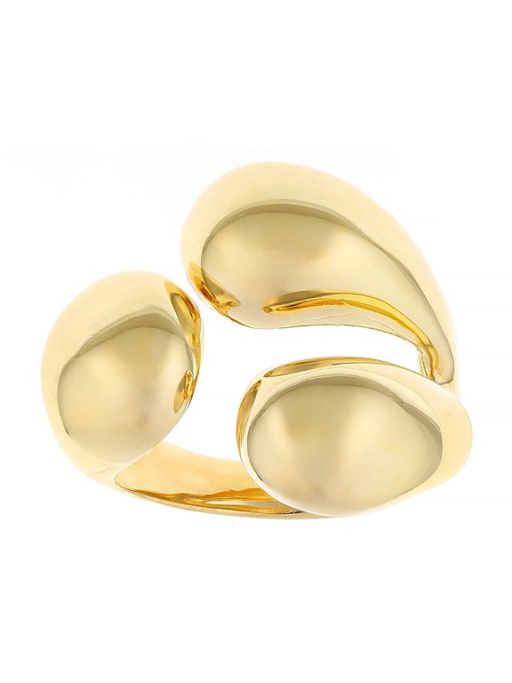 18k Yellow Gold Over Bronze Statement Ring