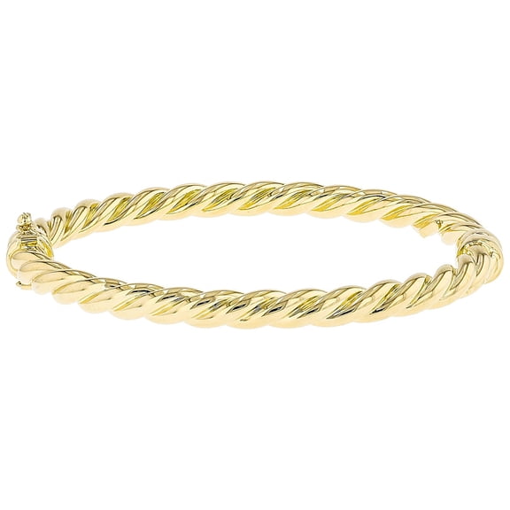 JTV 18k Yellow Gold Over Bronze Twisted Bangle Bracelet