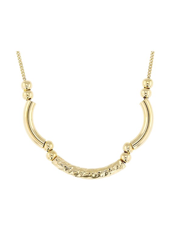 18k Yellow Gold Over Sterling Silver Diamond Cut Wave Necklace