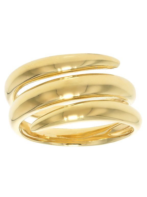 18k Yellow Gold Over Sterling Silver Multi-Row Ring