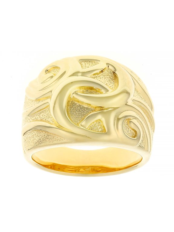 18k Yellow Gold Over Sterling Silver Ring