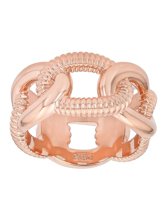 Copper Textured Link Band Ring