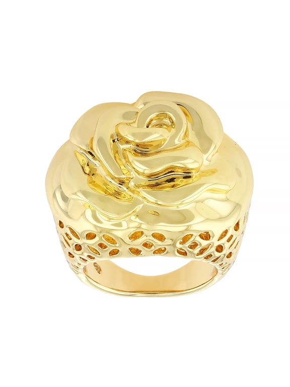 Gold Tone Rose Ring