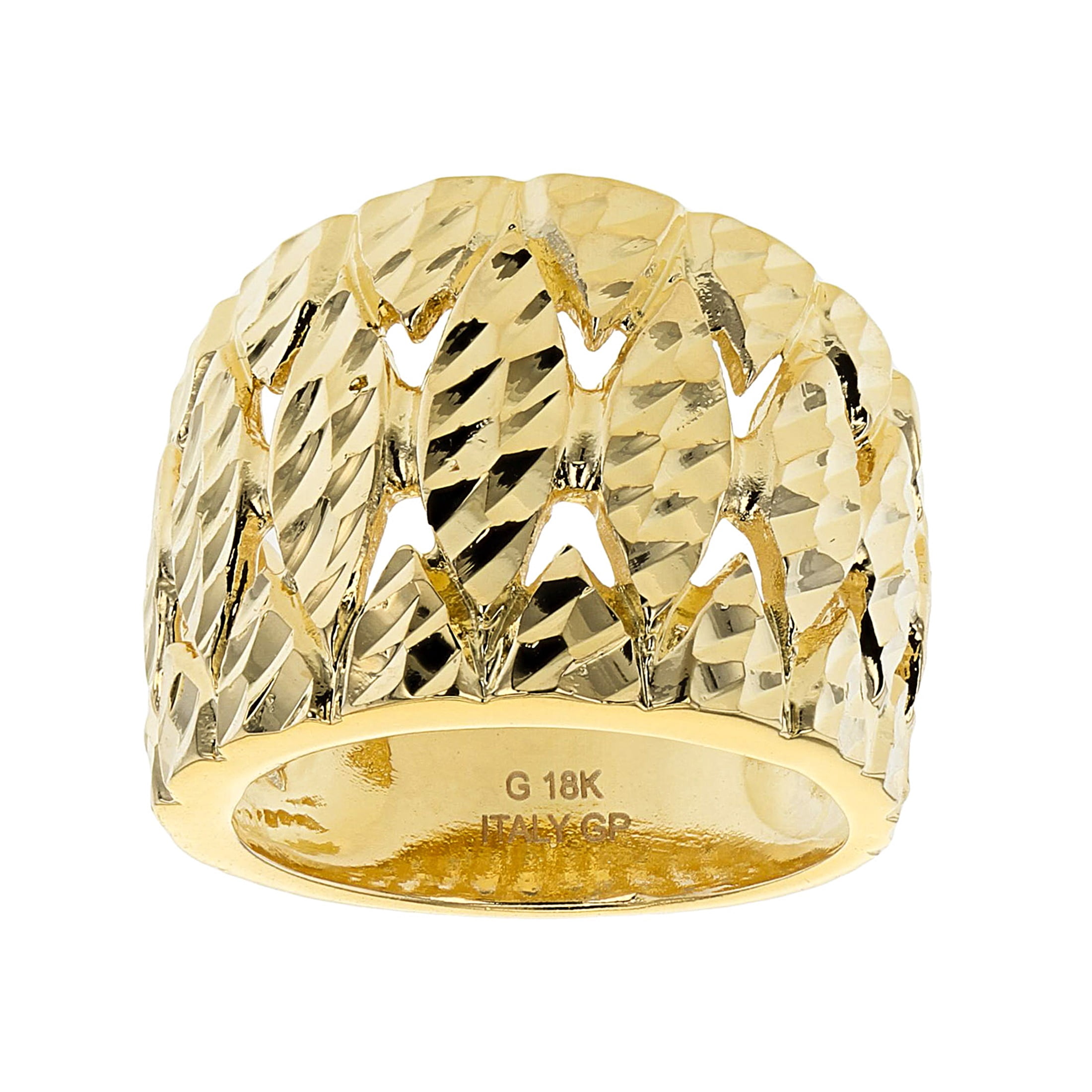 JTV Moda Al Massimo(R) 18k Yellow Gold over Bronze textured wide band ...