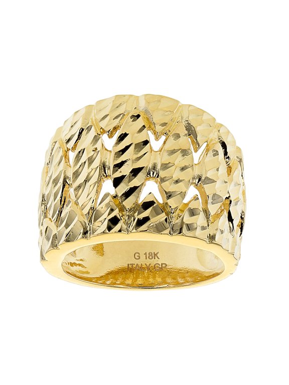 Moda Al Massimo(R) 18k Yellow Gold over Bronze textured wide band ring