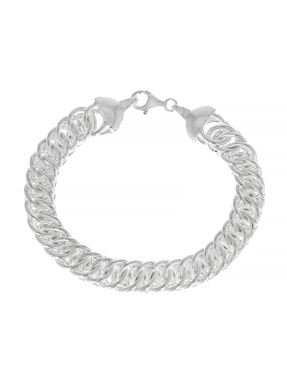 Sterling Silver 10mm Double Curb Link Bracelet