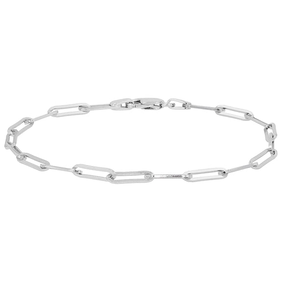 JTV Sterling Silver 3mm Polished Paperclip 7.25 Inch Bracelet