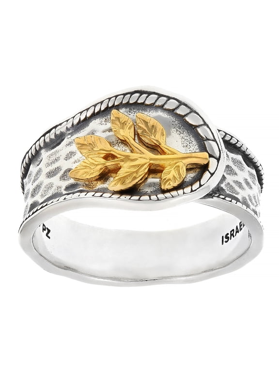 Sterling Silver Hammered Leaf Ring