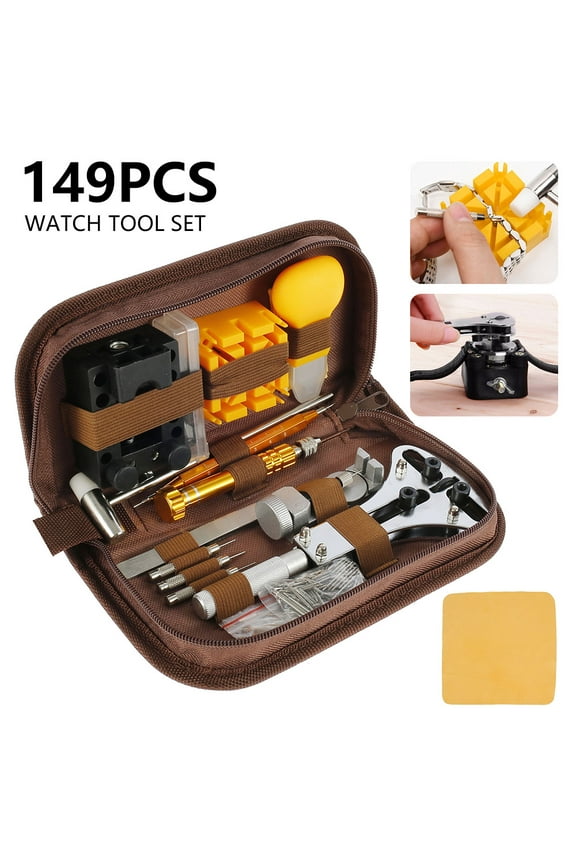149pcs Watch Repair Tools Kits, Watches Battery Replacement Watchband Link Remover Spring Bar Tool Kit with Carrying Case and Instruction Manual