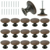 JTWEEN 16pcs Retro Cabinet Knobs Round Mushroom Cupboard Door Pull Knob Zinc Alloy Dresser Knob Single Hole Drawer Handle Knob with 16 Screws for Furniture Kitchen Cupboard Closet Wardrobe Decoration