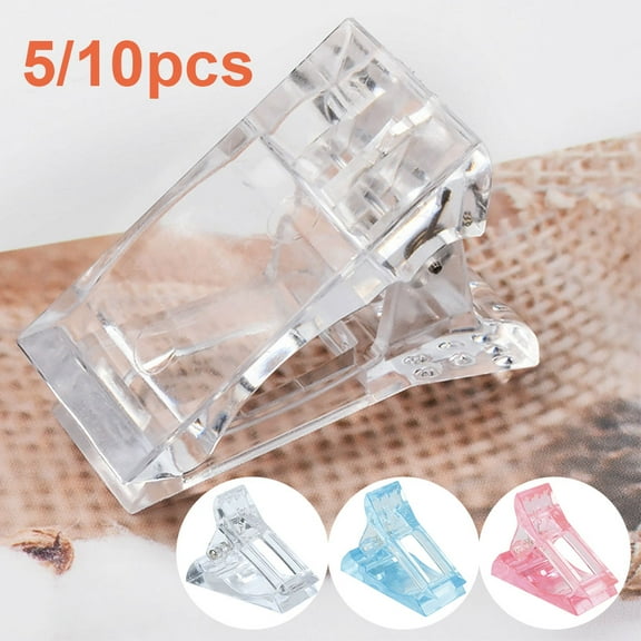 JTWEEN 5Pcs Nail Clips Transparent Nail Tips Clip for Quick Building Polygel Nail Clip DIY Nail Art Tools Nail Pinching Clips for Nail Extension Gel
