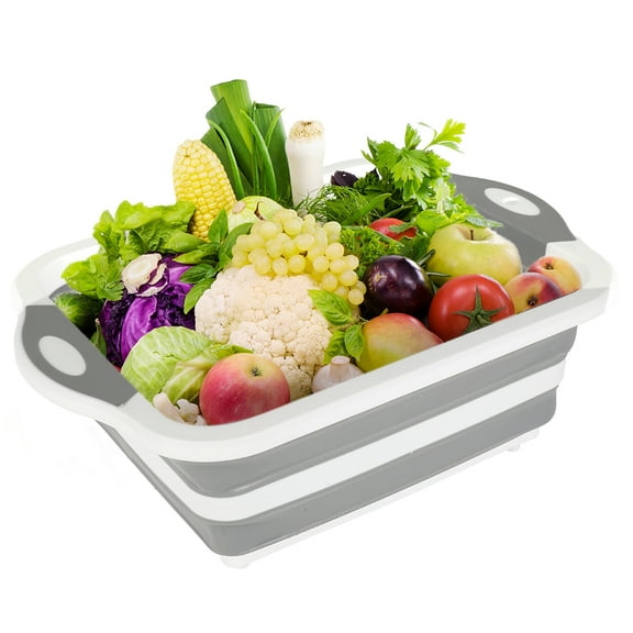 JTWEEN Chopping Board Collapsible Cutting Board,Multifunction Dish Tub Basin Portable Travel Water Container Storage Basin for Home Kitchen Camping Caravans Picnic Travel