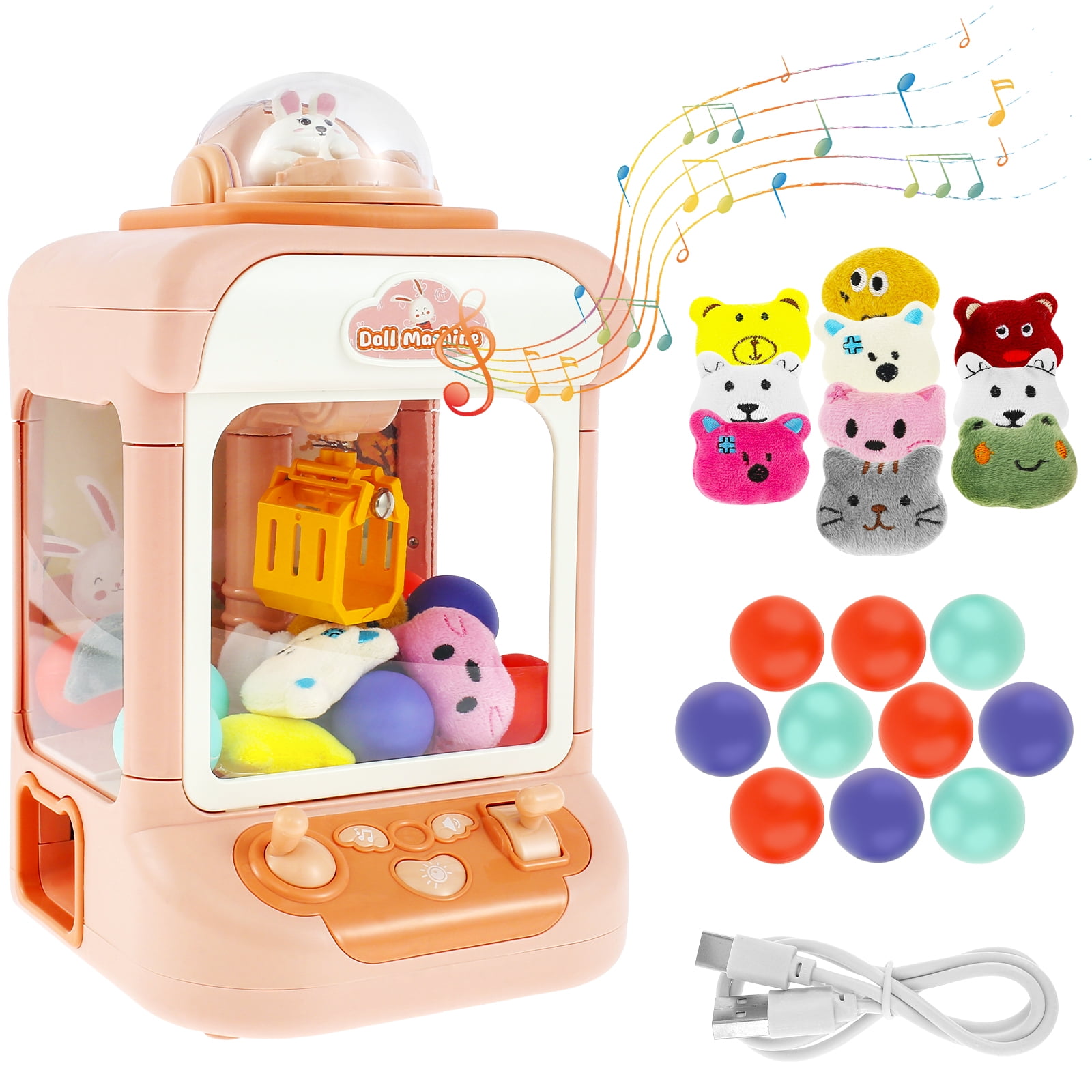 Claw Machine For Kids Toys For Girls Arcade Claw Game Machine With Mini  Plush Toys Adjustable Sounds And Music Party Birthday Toys Gifts For Girls