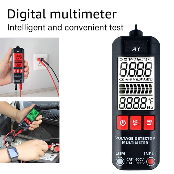 JTWEEN Digital Multimeter Tester,Auto Senses The Zero and Fire Wires,Smart Measurement,2000 Counts Digital Multimeter for Electrical Testing & Automotive Circuit