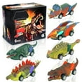 thumbnail image 1 of JTWEEN Dinosaur Toy car,boy Toys Age 3 to 12 Toy Dinosaur 5.3 Inch Toys for 3,4,5,6,7,8,9,10,11,12 Year Old Boys Full-Form Dino car Toy,6 Pack, 1 of 9