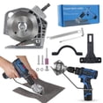 thumbnail image 1 of JTWEEN Electric Drill Fabric Cutter Sharp High Precision Nibbler Cloth Cutter Electric Rotary Fabric Cutting Drill Attachment for Textile Carpet Paper Leather Hemp Rope, 1 of 10