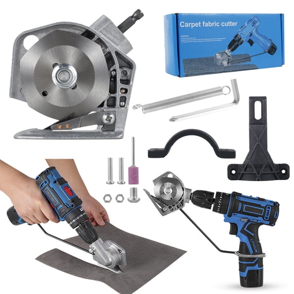 JTWEEN Electric Drill Fabric Cutter Sharp High Precision Nibbler Cloth Cutter Electric Rotary Fabric Cutting Drill Attachment for Textile Carpet Paper Leather Hemp Rope