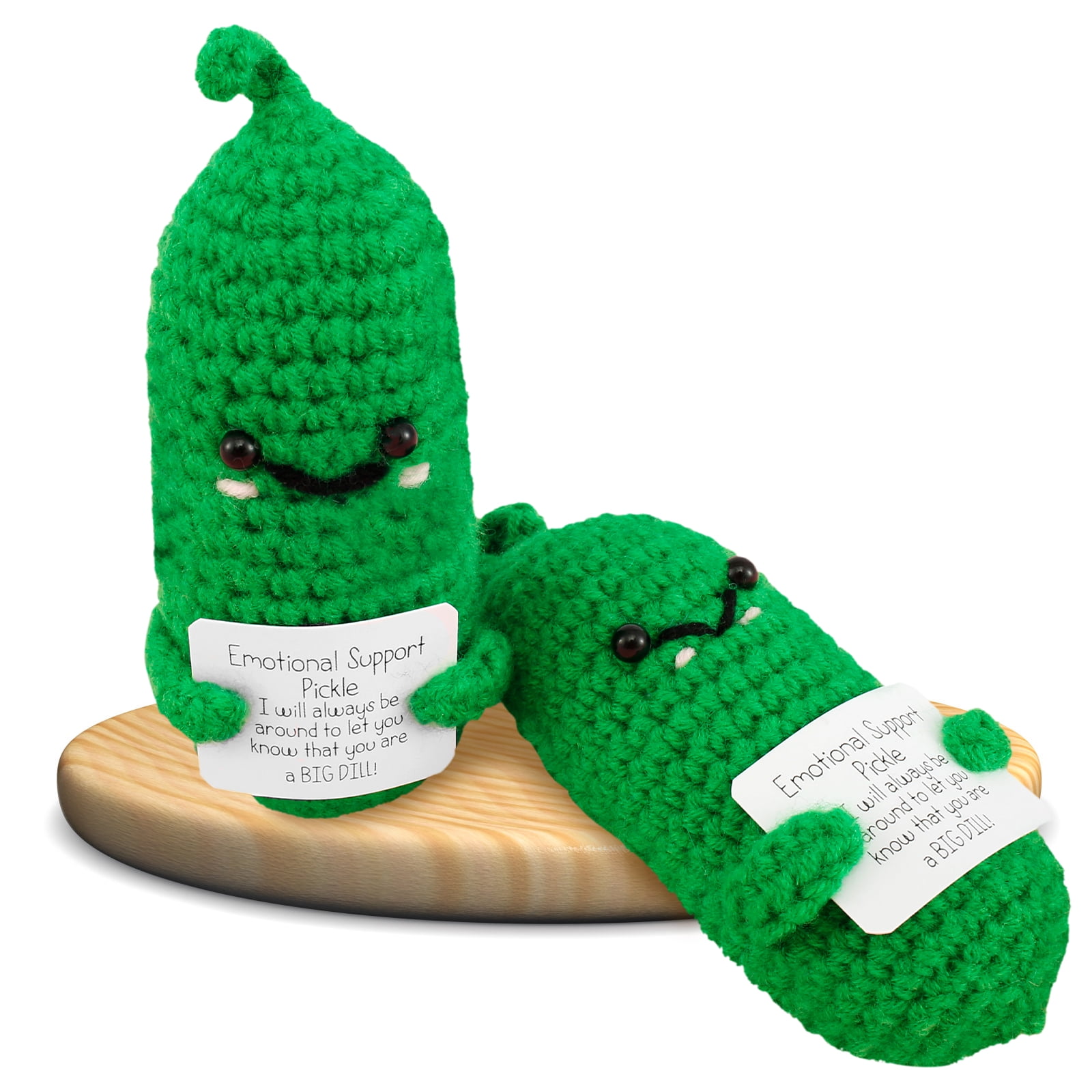 Emotional Support Pickle, Emotional Support Pickle Crochet, Handmade  Emotional Support Pickled Cucumber Gift (1 Set)