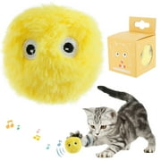 JTWEEN Fluffy Cat Toy Balls Interactive Chirping Balls with Lifelike Animal Chirping Sounds Frog Cricket Bird Kitten Refillable Catnip Toys Cat Kicker Toys for Indoor Cats Exercise