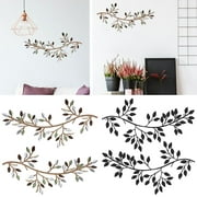 JTWEEN Metal Tree Leaf Wall Decor Vine Olive Branch Leaf Wall,2Pcs Art Iron Sculptures for Above The Bed, Living Room, Outdoor Decoration(11.82 x 6.3 inch)