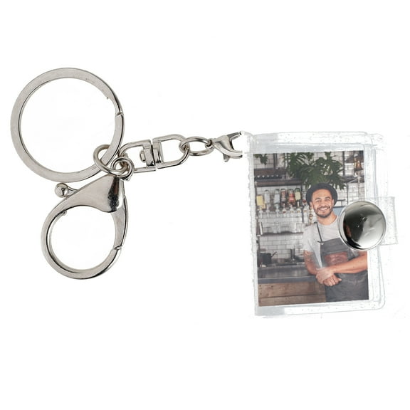 JTWEEN PVC Photo Album Keychain,1in Portable Albums Pendant Keyring Personalized Memory Gift for Friend Photo Lover Travel Business
