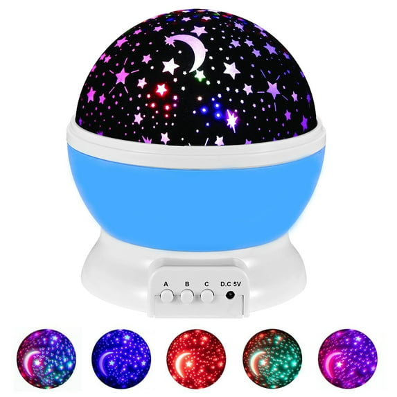 JTWEEN Starry Sky Night Light Projector LED Night Lamp Projector with Battery Powered USB Charged Night Light Projector for Children's Room Weddings Birthdays Parties Decoration ( Blue/Pink/Black )