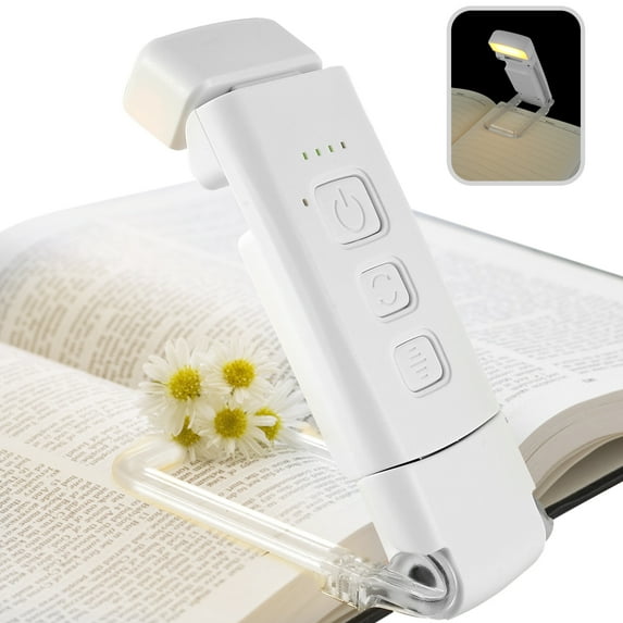 JTWEEN USB Rechargeable Book Light Book Light for Reading in Bed Portable & Long Lasting 3 Amber Colors & 5 Brightness Dimmable for and Book Worms Kids Reading in Bed