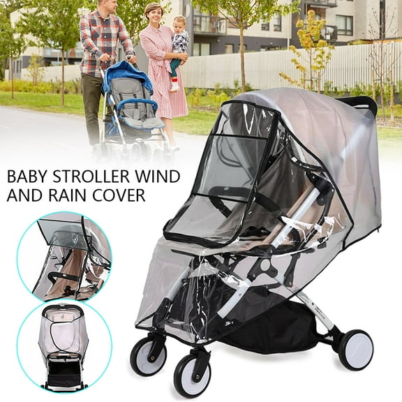 JTWEEN Universal Stroller Rain Cover Pram Pushchair Stroller Waterproof Windproof EVA The Weather Shield with Eye Screen for Pushchair Stroller Buggy Pram Baby Travel